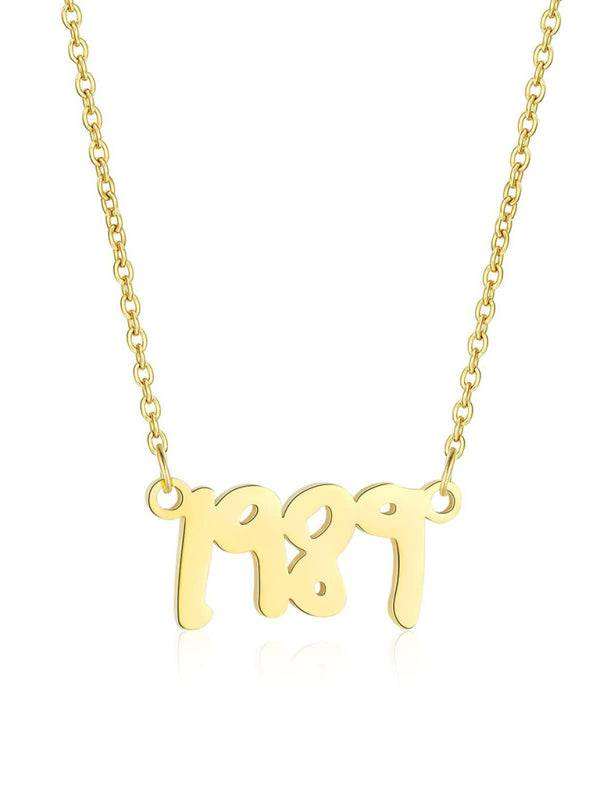 New fashionable golden letter golden number pendant clavicle chain
