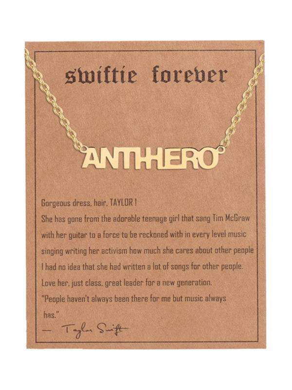 New fashionable golden letter golden number pendant clavicle chain