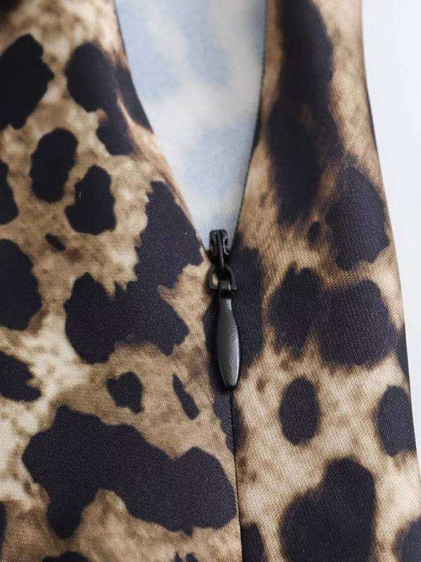 Leopard print casual skirt