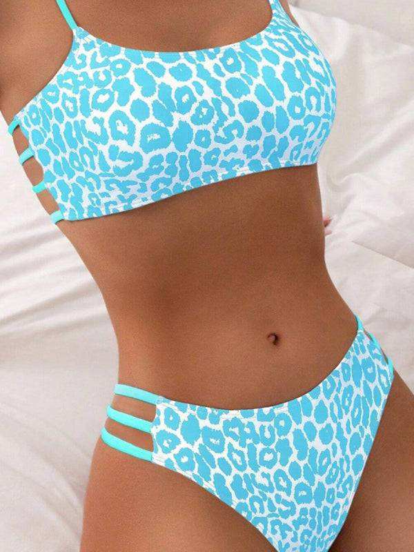 Leopard print two piece sexy swimsuit