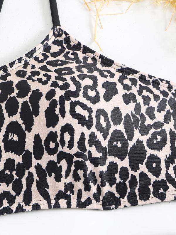 Leopard print two piece sexy swimsuit