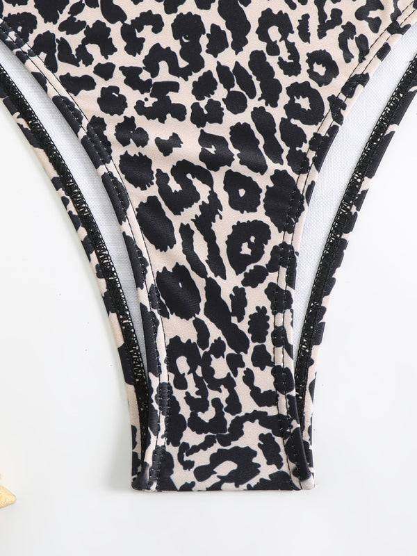Leopard print two piece sexy swimsuit