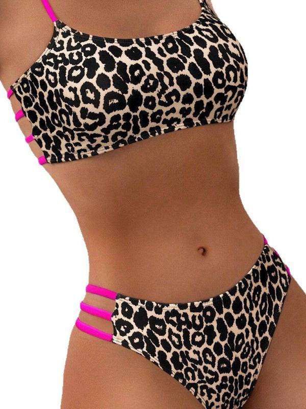 Leopard print two piece sexy swimsuit