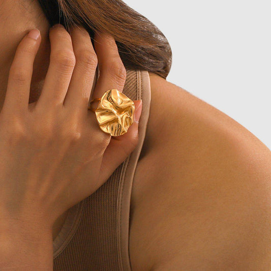 18K Gold-Plated Irregular Open Ring