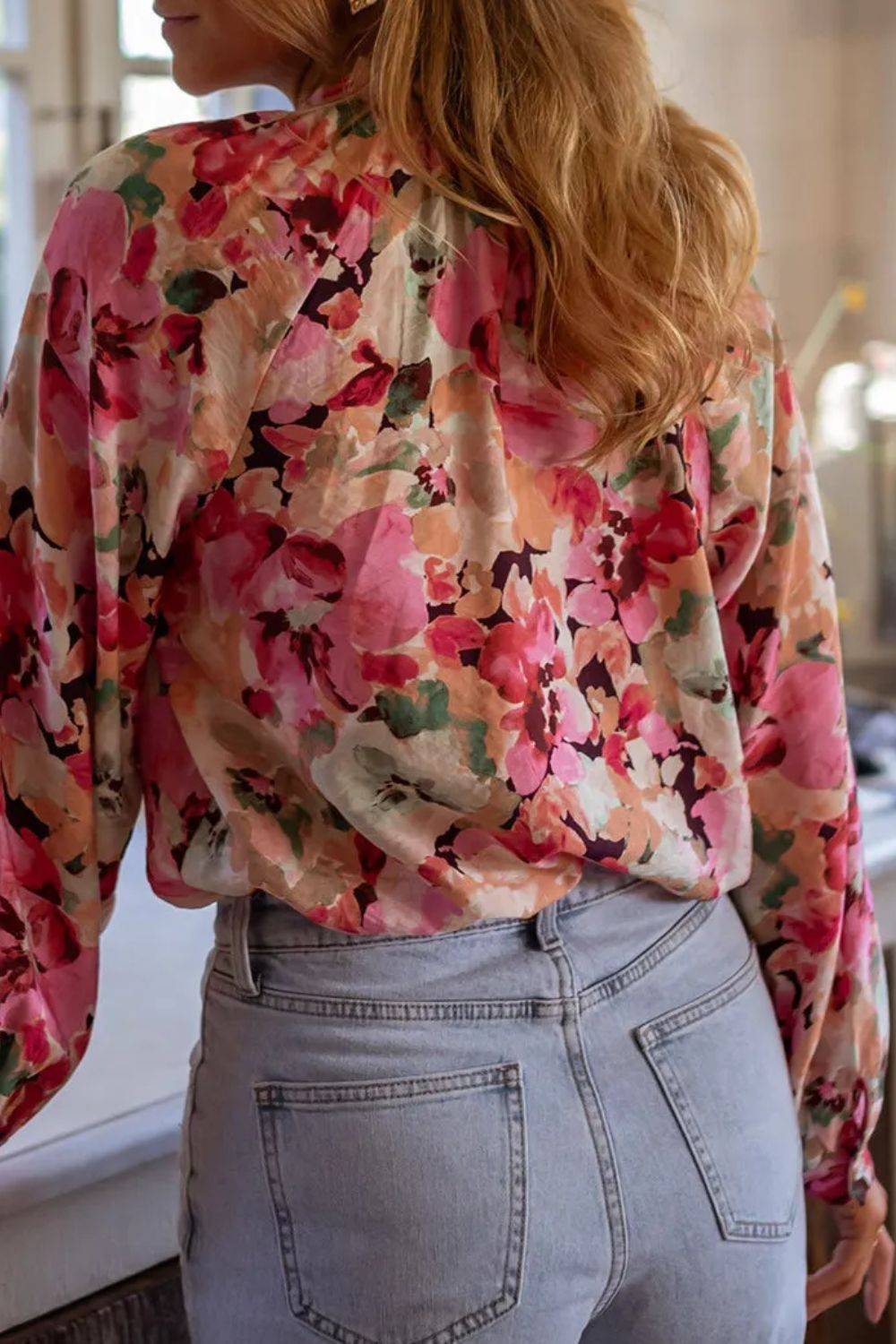 Frill Printed Long Sleeve Shirt